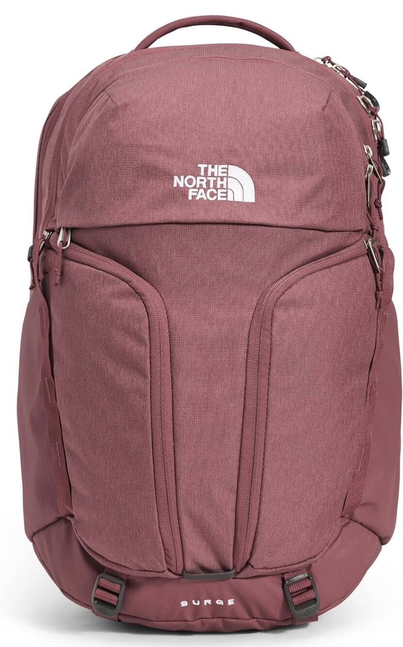 The North Face Surge Backpack 31L Wild Ginger Large Pockets Fleece Padded Mauve